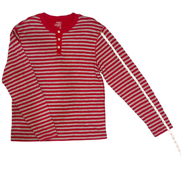 Old Navy Men's Red Stripe Henley Shirt Sz L Casual Weekend Basic Soft Knit Top - Picture 6 of 10